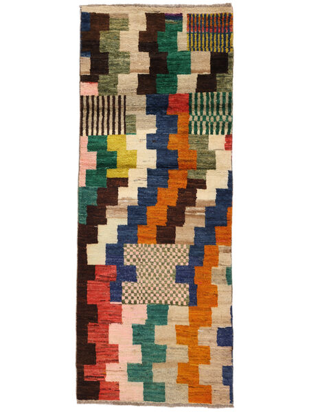 Moroccan Berber - Afghanistan Teppich 75X195 Läufer Schwarz/Orange Wolle, Afghanistan Carpetvista