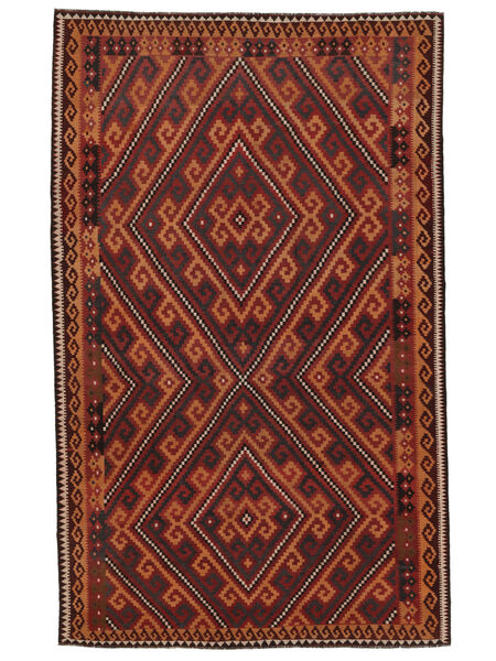 Kelim Maimane Teppich 257X406 Dunkelrot/Schwarz Großer Wolle, Afghanistan Carpetvista