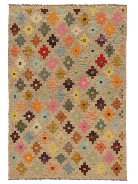 Kelim Afghan Old Stil Teppich 121X176 Braun/Rot Wolle, Afghanistan Carpetvista