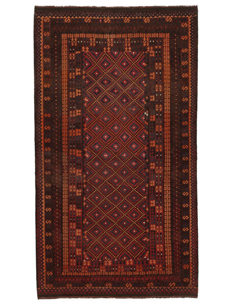  Orientalisk Kelim Maimane Matta 249X442 Svart/Mörkröd Ull, Afghanistan Carpetvista