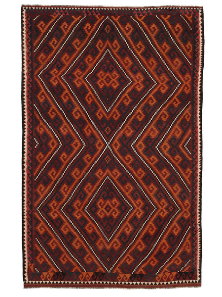 235X366 Kelim Maimane Teppich Orientalischer Schwarz/Dunkelrot (Wolle, Afghanistan) Carpetvista