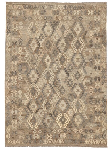  Kilim Afegão Old Style Tapete 207X296 Lã Castanho/Laranja Carpetvista