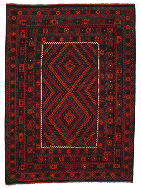 254X350 Dywan Orientalny Kilim Maimane Czarny/Ciemnoczerwony Duży (Wełna, Afganistan) Carpetvista