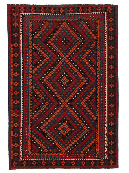 Alfombra Oriental Kilim Maimane 250X367 Negro/Rojo Oscuro Grande (Lana, Afganistán)