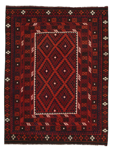 209X279 Kelim Maimane Teppe Orientalsk Svart/Mørk Rød (Ull, Afghanistan) Carpetvista