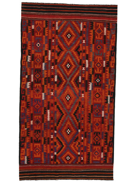 Tapete Kilim Maimane 192X347 Vermelho Escuro/Preto (Lã, Afeganistão)