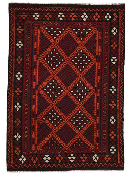 205X293 Kelim Maimane Teppich Orientalischer Schwarz/Dunkelrot (Wolle, Afghanistan) Carpetvista