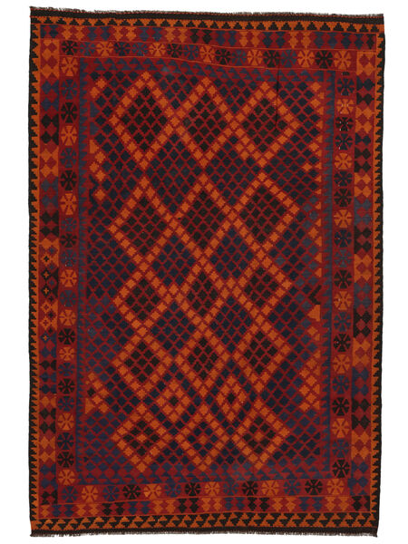 212X312 Kelim Maimane Teppich Orientalischer Dunkelrot/Schwarz (Wolle, Afghanistan) Carpetvista