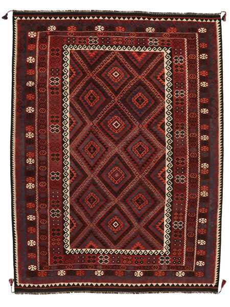  Orientalisk Kelim Maimane Matta 220X294 Svart/Mörkröd Ull, Afghanistan Carpetvista