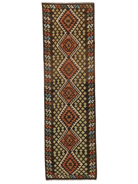 84X293 Alfombra Oriental Kilim Afghan Old Style De Pasillo Negro/Marrón (Lana, Afganistán) Carpetvista