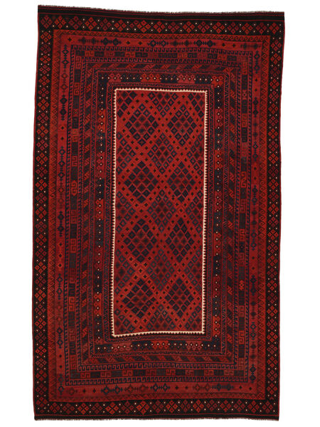  Orientalischer Kelim Maimane Teppich 298X488 Schwarz/Dunkelrot Großer Wolle, Afghanistan Carpetvista