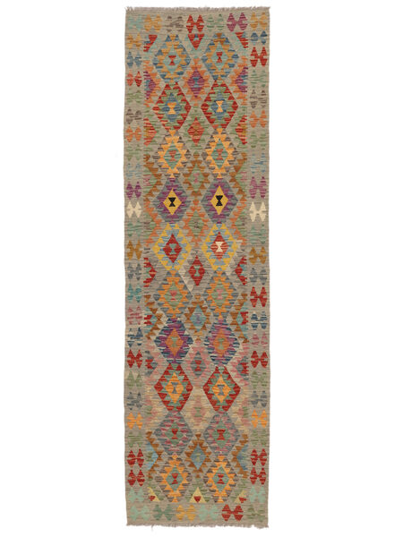 Tapete Oriental Kilim Afegão Old Style 85X305 Passadeira Castanho/Amarelo Escuro (Lã, Afeganistão)