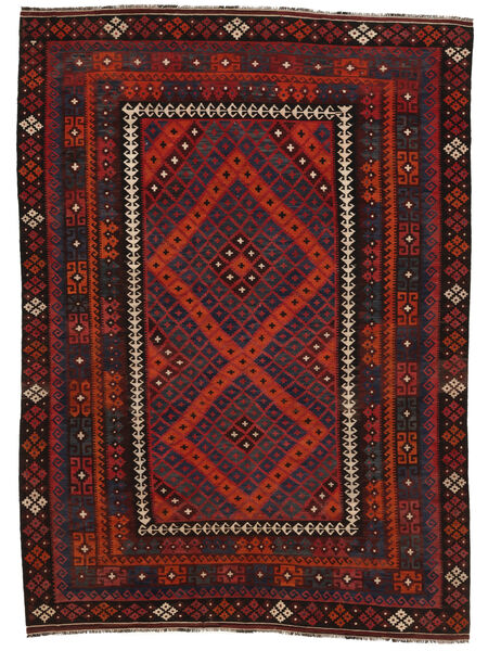 261X366 Dywan Orientalny Kilim Maimane Czarny/Ciemnoczerwony Duży (Wełna, Afganistan) Carpetvista