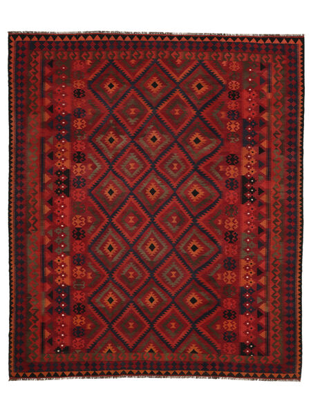 266X313 Tappeto Kilim Maimane Orientale Rosso Scuro/Nero Grandi (Lana, Afghanistan) Carpetvista