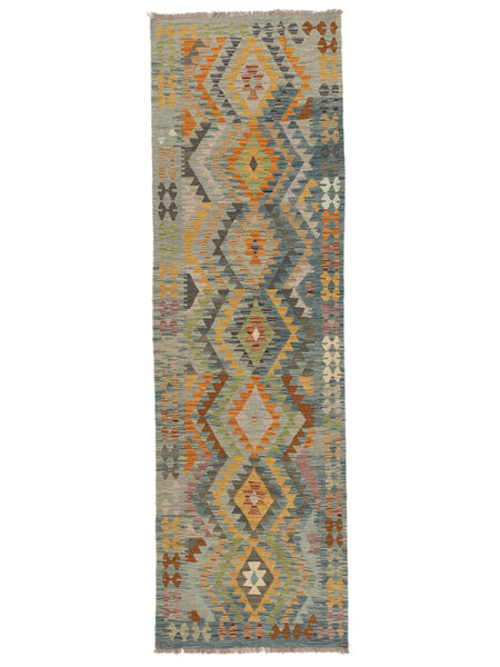 90X297 Tapis D'orient Kilim Afghan Old Style De Couloir Jaune Foncé/Marron (Laine, Afghanistan) Carpetvista