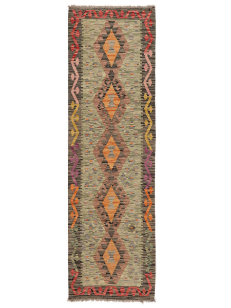  60X204 Kelim Afghan Old Style Vloerkleed Tapijtloper Bruin/Groen Afghanistan Carpetvista