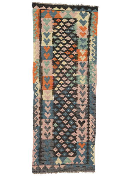 89X194 Kelim Afghan Old Style Vloerkleed Oosters Tapijtloper Zwart/Bruin (Wol, Afghanistan) Carpetvista