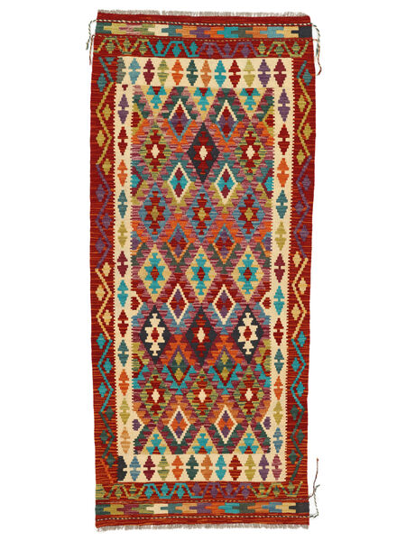 86X198 絨毯 オリエンタル キリム アフガン オールド スタイル 廊下 カーペット ダークレッド/ブラック (ウール, アフガニスタン) Carpetvista