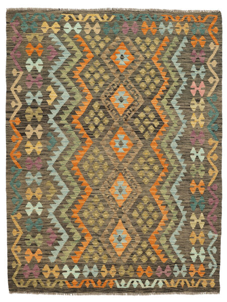 絨毯 オリエンタル キリム アフガン オールド スタイル 154X204 茶色/ブラック (ウール, アフガニスタン)