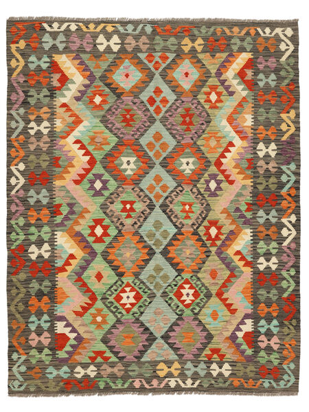 161X204 Tapete Oriental Kilim Afegão Old Style Castanho/Verde (Lã, Afeganistão) Carpetvista
