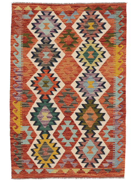  101X151 Kelim Afghan Old Style Matot Matto Tummanpunainen/Ruskea Afganistan Carpetvista