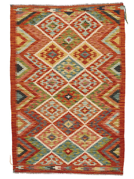  103X152 Kelim Afghan Old Stil Teppich Braun/Dunkelrot Afghanistan Carpetvista