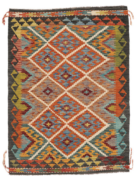 108X148 Kelim Afghan Old Style Matta Orientalisk Brun/Svart (Ull, Afghanistan) Carpetvista
