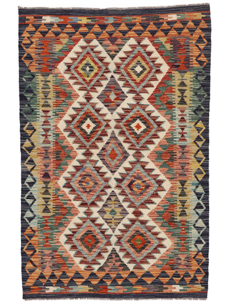  95X157 Kelim Afghan Old Stil Teppich Dunkelrot/Schwarz Afghanistan Carpetvista