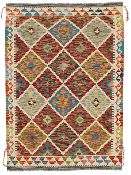  Ćilim Afghan Old Style Tepih 105X148 Vuneni Braon/Narančasta Mali Sag Carpetvista