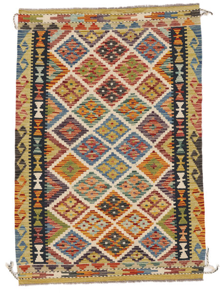  104X152 Kelim Afghan Old Style Vloerkleed Bruin/Oranje Afghanistan Carpetvista