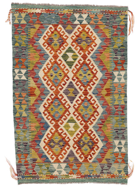  Orientalischer Kelim Afghan Old Stil Teppich 96X148 Braun/Dunkelrot Wolle, Afghanistan Carpetvista
