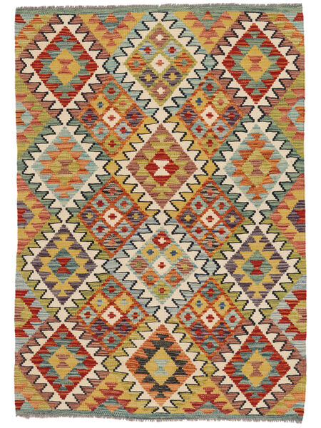  Orientalsk Kelim Afghan Old Style Teppe 106X160 Brun/Mørk Rød Ull, Afghanistan Carpetvista