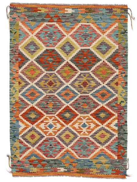 100X146 Tapete Oriental Kilim Afegão Old Style Preto/Vermelho Escuro (Lã, Afeganistão) Carpetvista