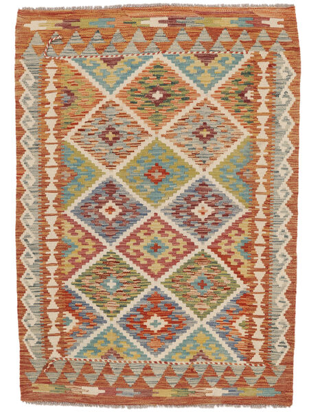 110X156 Tapete Kilim Afegão Old Style Oriental Castanho/Verde (Lã, Afeganistão) Carpetvista