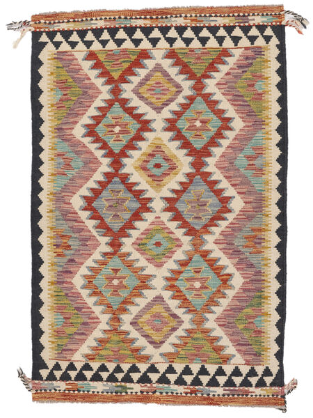  97X149 Kelim Afghan Old Style Matot Matto Ruskea/Tummanpunainen Afganistan Carpetvista
