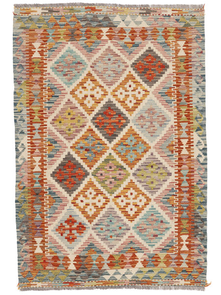 絨毯 キリム アフガン オールド スタイル 97X141 茶色/ベージュ (ウール, アフガニスタン)