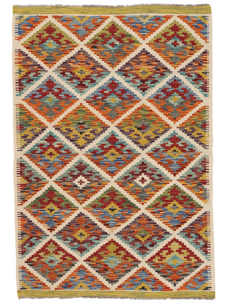 100X147 Kelim Afghan Old Stil Teppich Orientalischer Braun/Orange (Wolle, Afghanistan) Carpetvista