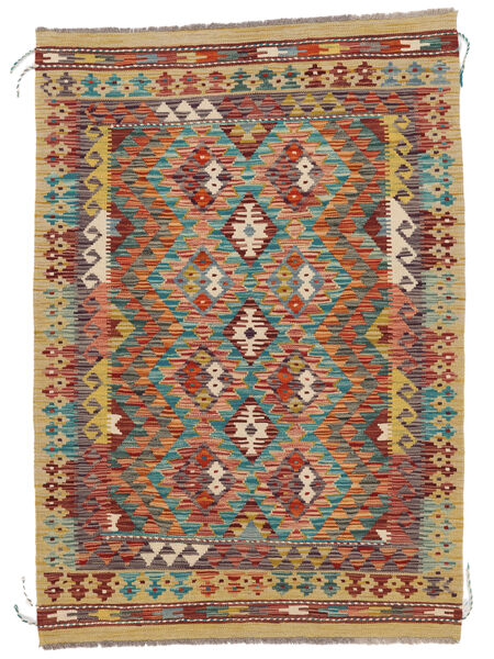 Kelim Afghan Old Stil Teppich 102X145 Braun/Dunkelrot Wolle, Afghanistan Carpetvista
