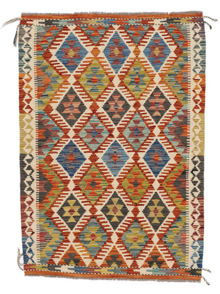  106X151 Kelim Afghan Old Style Vloerkleed Bruin/Zwart Afghanistan Carpetvista