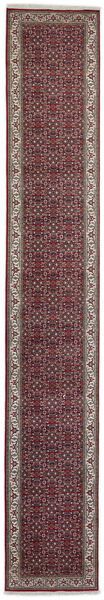絨毯 ビジャー インド 86X490 廊下 カーペット ブラック/ダークレッド (ウール, インド)
