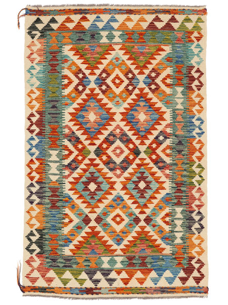 99X157 Kelim Afghan Old Style Vloerkleed Oosters Zwart/Oranje (Wol, Afghanistan) Carpetvista