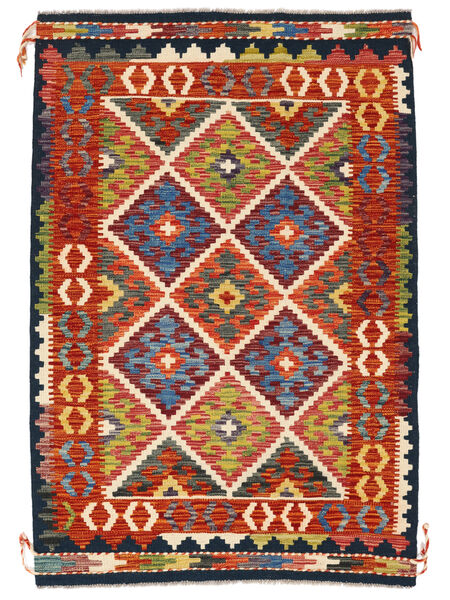  Kelim Afghan Old Style Matot 101X149 Tummanpunainen/Musta Carpetvista