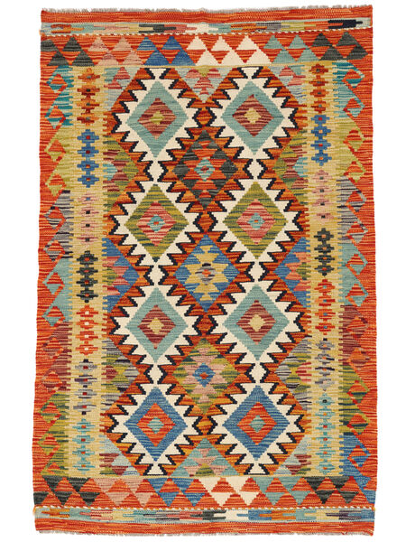 102X155 絨毯 キリム アフガン オールド スタイル オリエンタル 茶色/レッド (ウール, アフガニスタン) Carpetvista