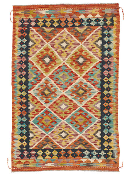 絨毯 キリム アフガン オールド スタイル 95X148 ダークレッド/茶色 (ウール, アフガニスタン)