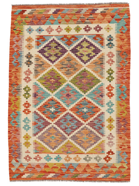  Kilim Afegão Old Style Tapete 102X149 Lã Castanho/Vermelho Escuro Pequeno Carpetvista