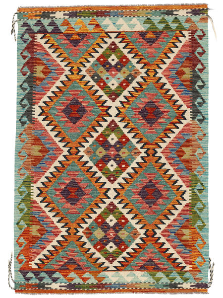  Orientalisk Kelim Afghan Old Style Matta 101X150 Mörkröd/Brun Ull, Afghanistan Carpetvista