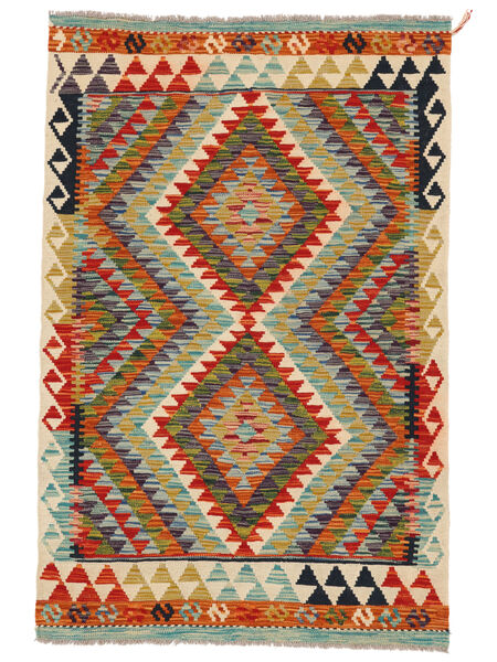 Kelim Afghan Old Stil Teppich 103X156 Braun/Grün Wolle, Afghanistan Carpetvista