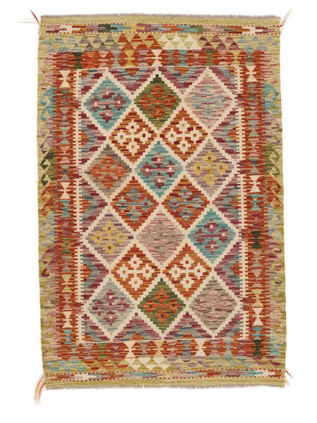  Kilim Afghan Old Style Tappeto 99X150 Di Lana Marrone/Rosso Scuro Piccolo Carpetvista