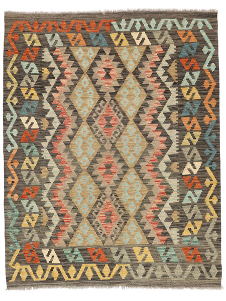  Kilim Afegão Old Style Tapete 132X167 Lã Castanho/Laranja Pequeno Carpetvista
