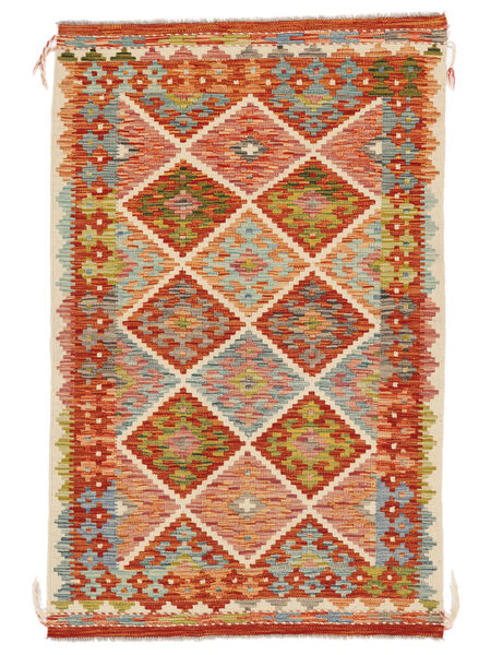  98X154 Kelim Afghan Old Style Matot Matto Ruskea/Tummanpunainen Afganistan Carpetvista